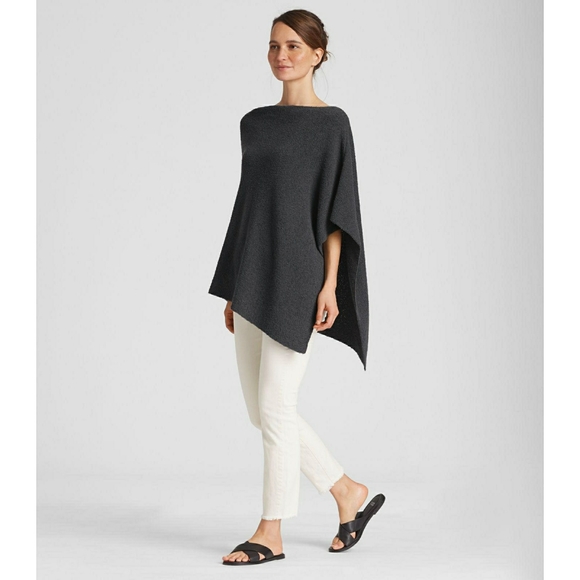 New! EILEEN FISHER Organic Cotton Poncho Sweater - Picture 3 of 5